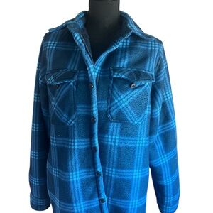 Blue Plaid Women's Utility Shacket Jacket